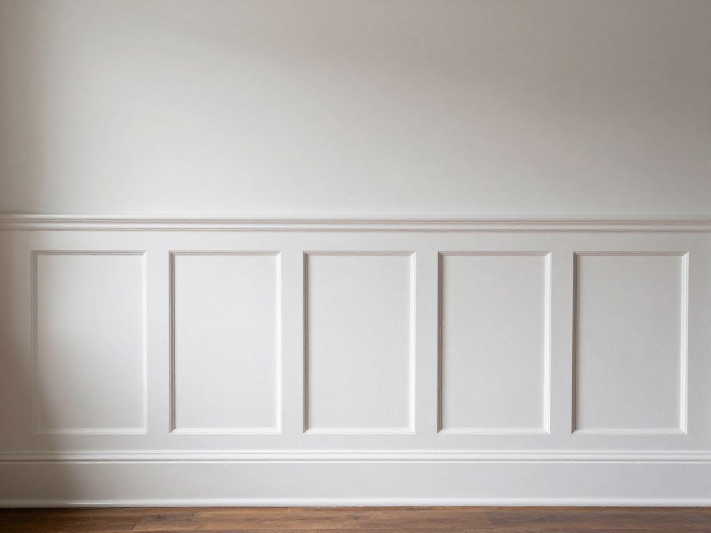 Traditional wainscoting panels on lower half of wall