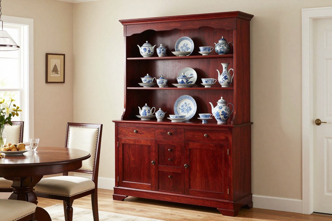 Traditional wood furniture in shed house