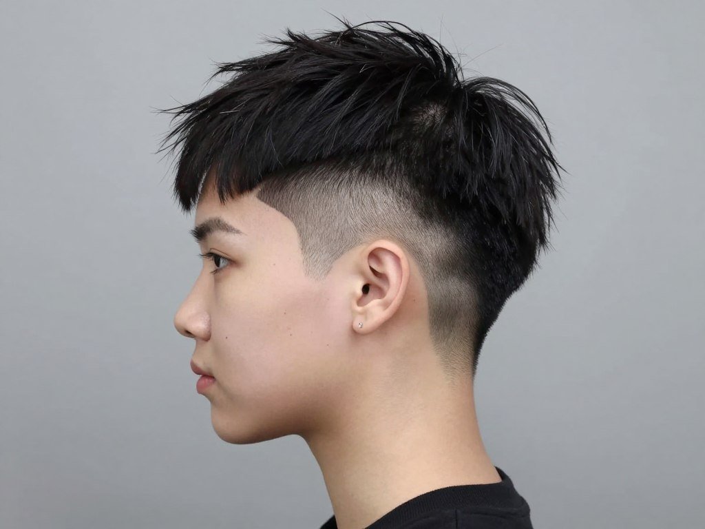 Undercut pixie haircut with shaved sides