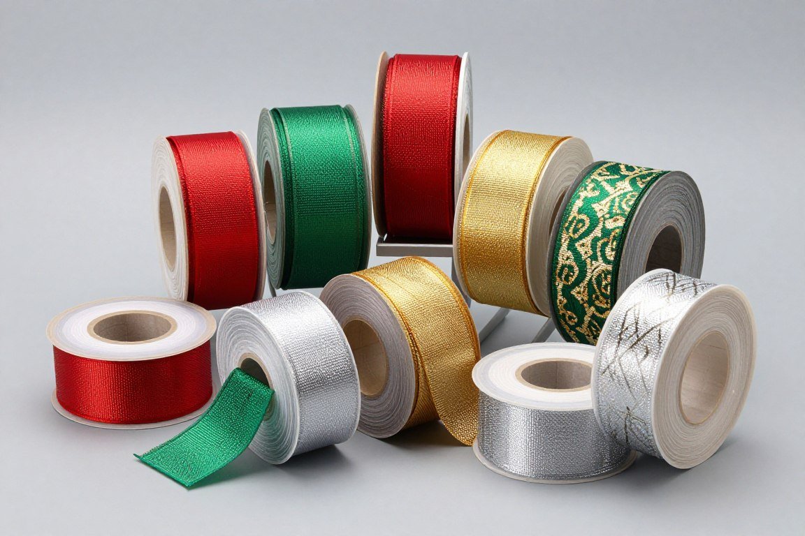 Variety of colorful deco mesh ribbon rolls