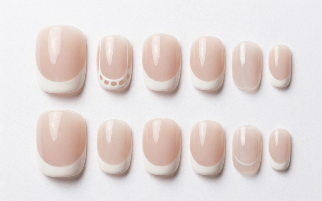 Various negative space French tip designs