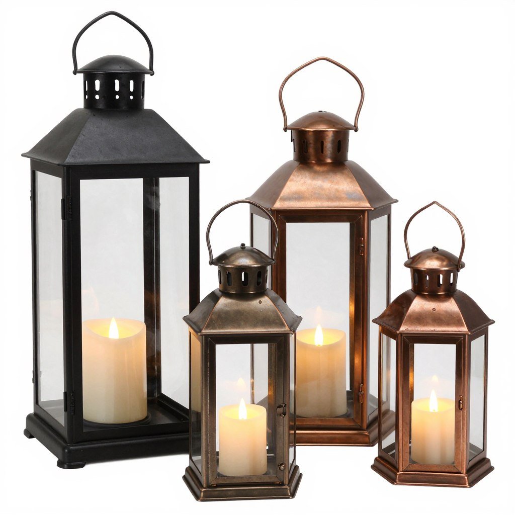 Vintage lantern set for western party decorations