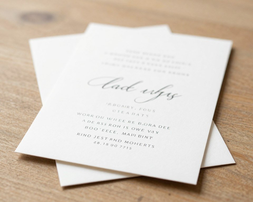 Wedding invitation card showing Minted website URL highlighted