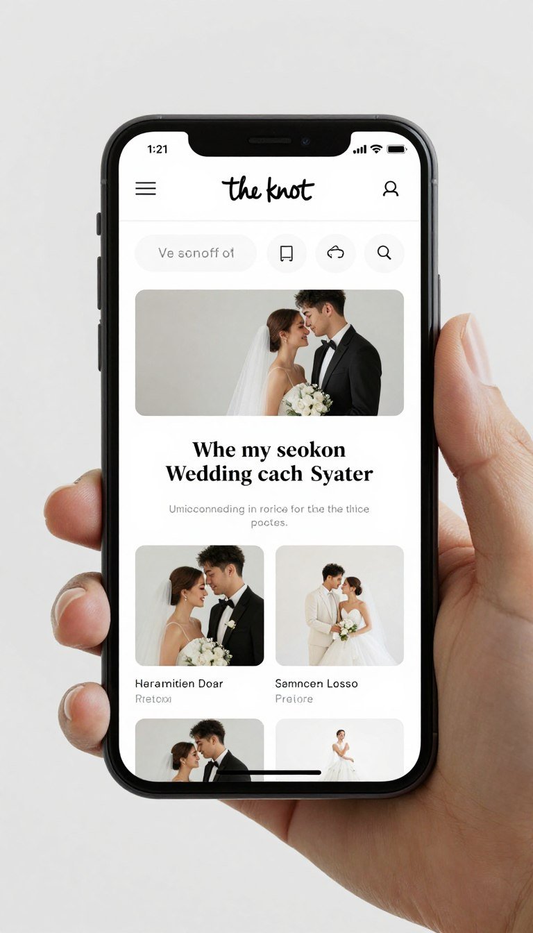 Wedding website displayed on smartphone