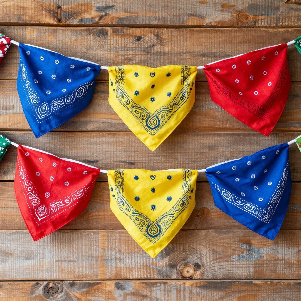Western party bandana bunting decoration