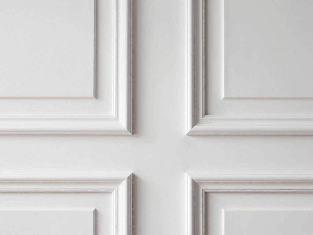 White wall with picture frame molding creating elegant rectangular panels