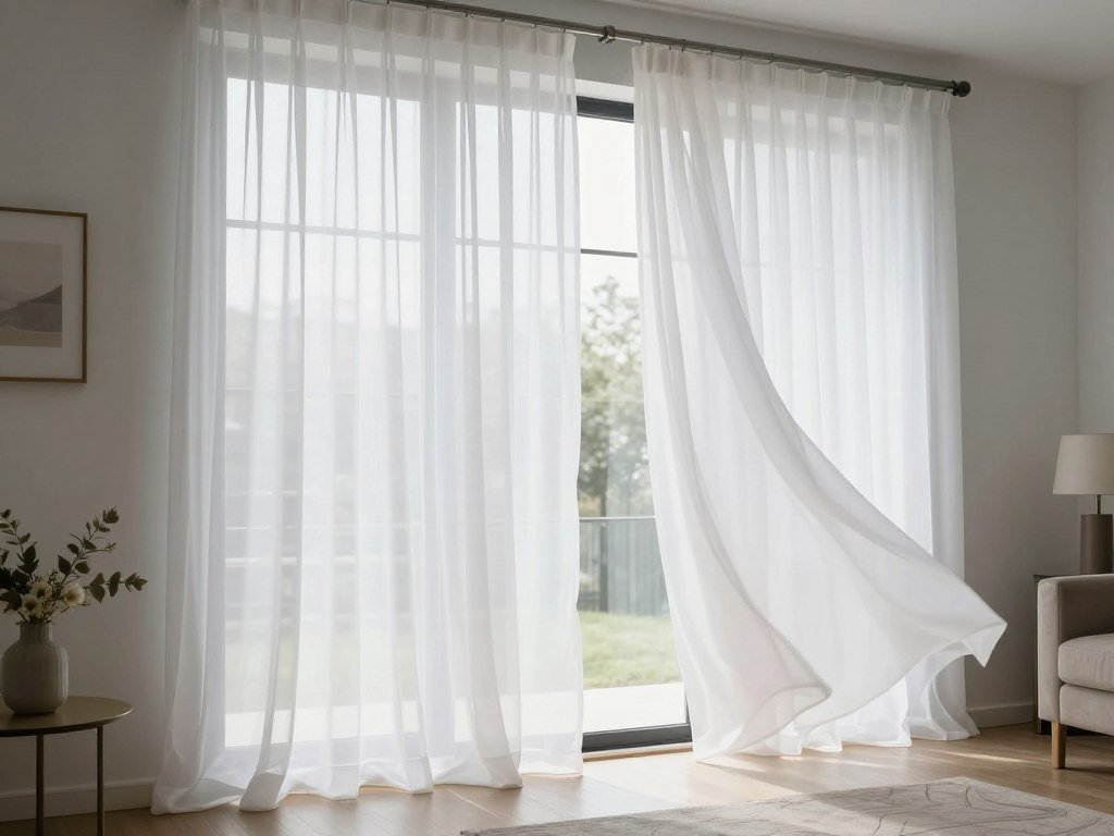 Window treatments in bright shed house