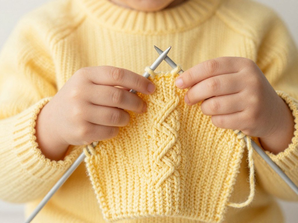 Working bottom ribbing on baby sweater body