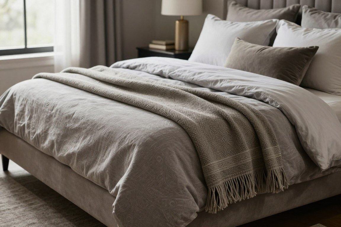 afghan as bed accent