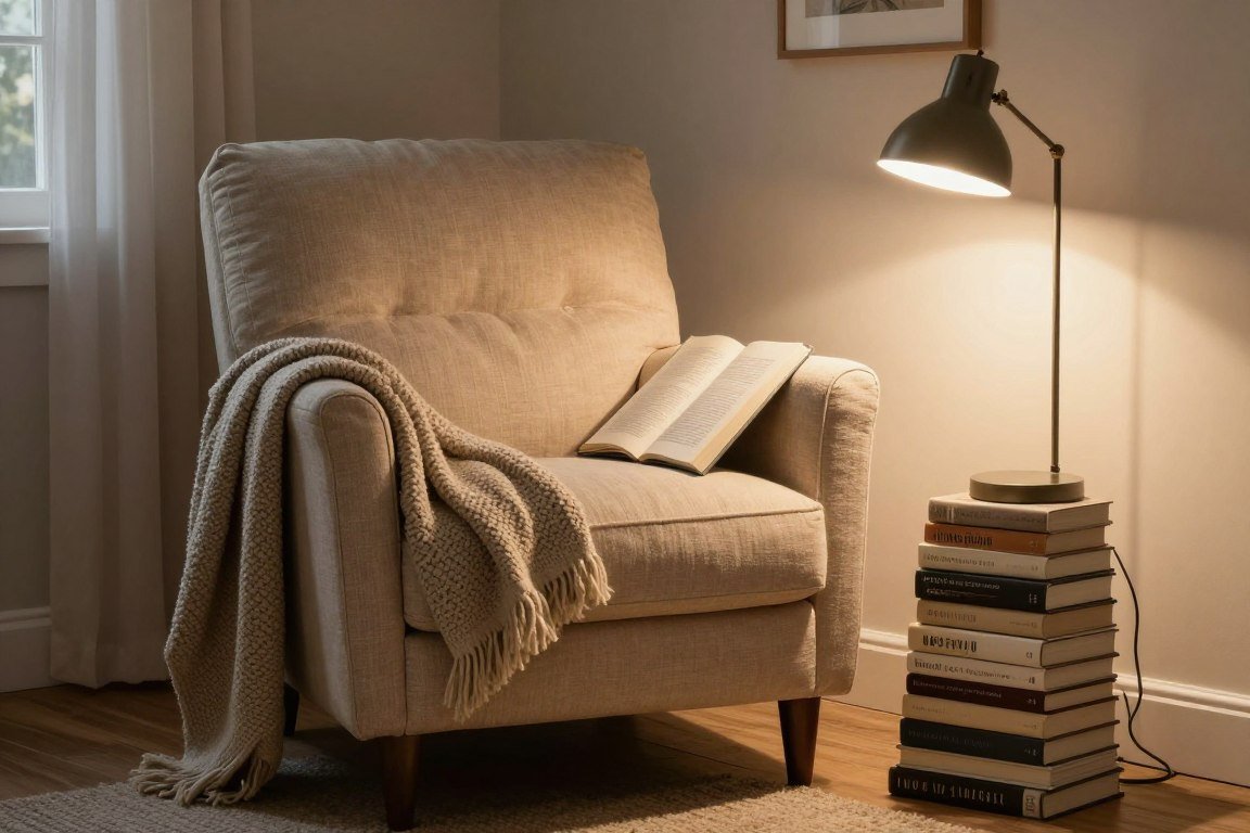 afghan on reading chair