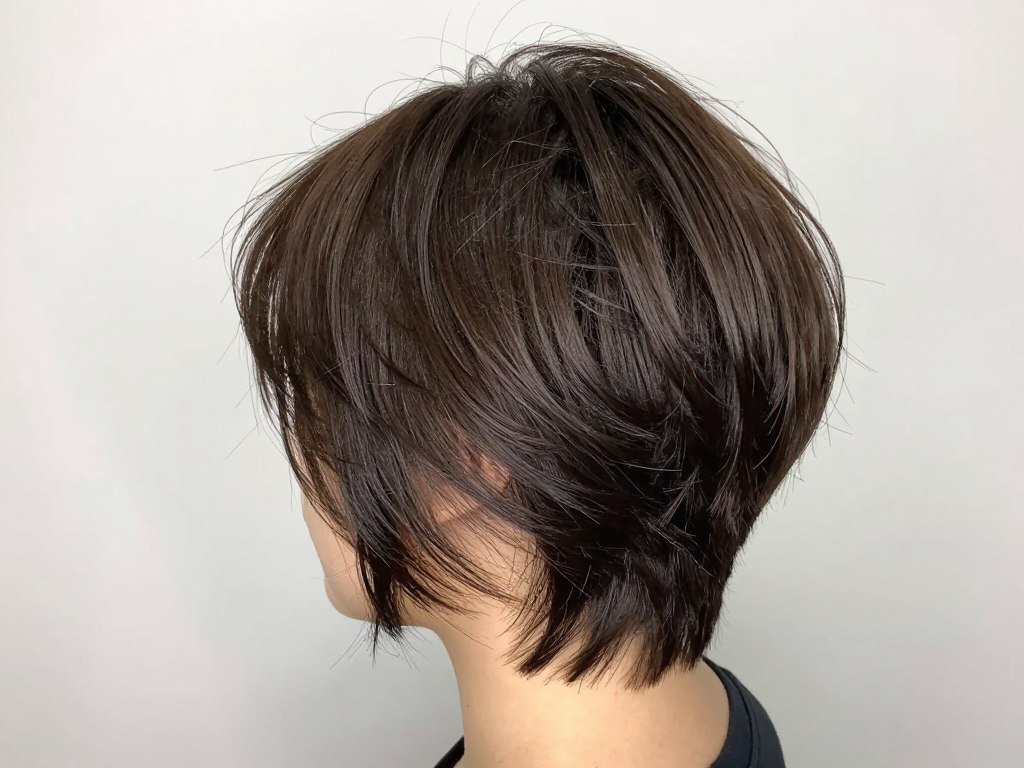 angled lob from behind showing shorter back graduation