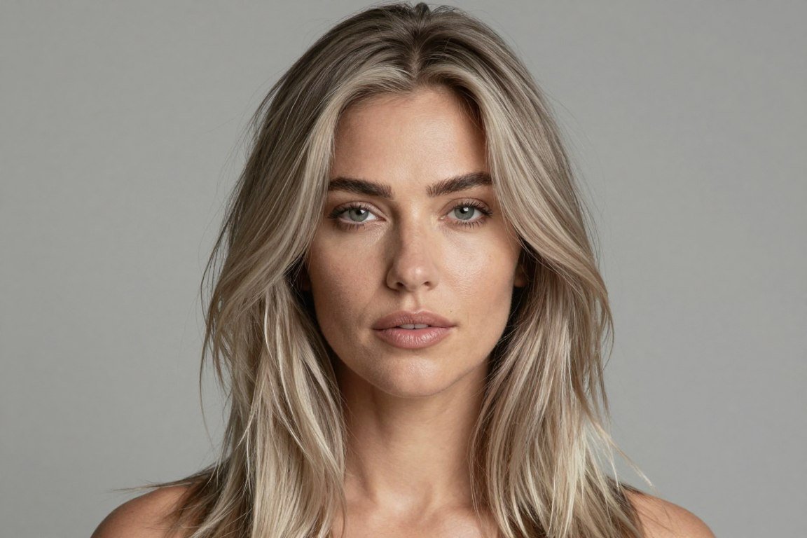 ash blonde hair with neutral skin tone
