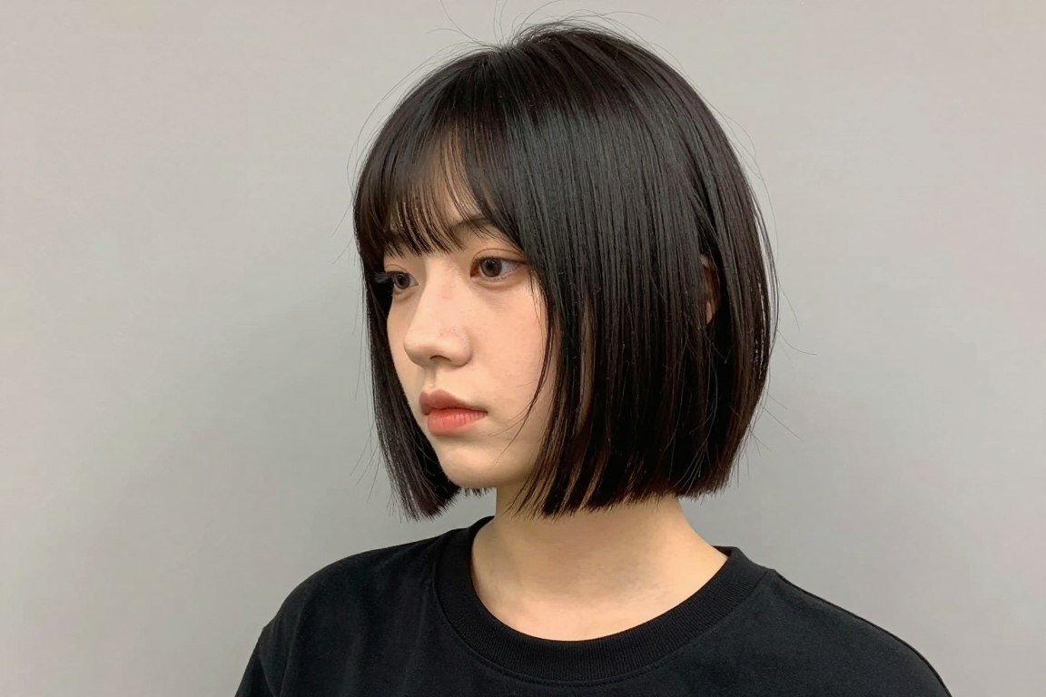asymmetrical lob with one side longer creating dramatic modern look