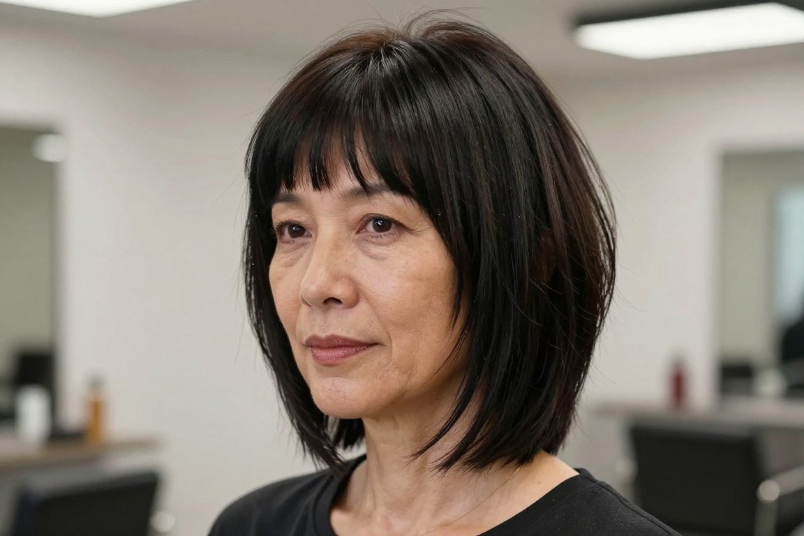 asymmetrical shag haircut with undercut detail