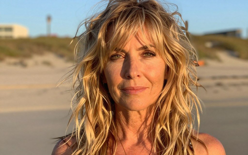 beachy blonde long shag with relaxed waves