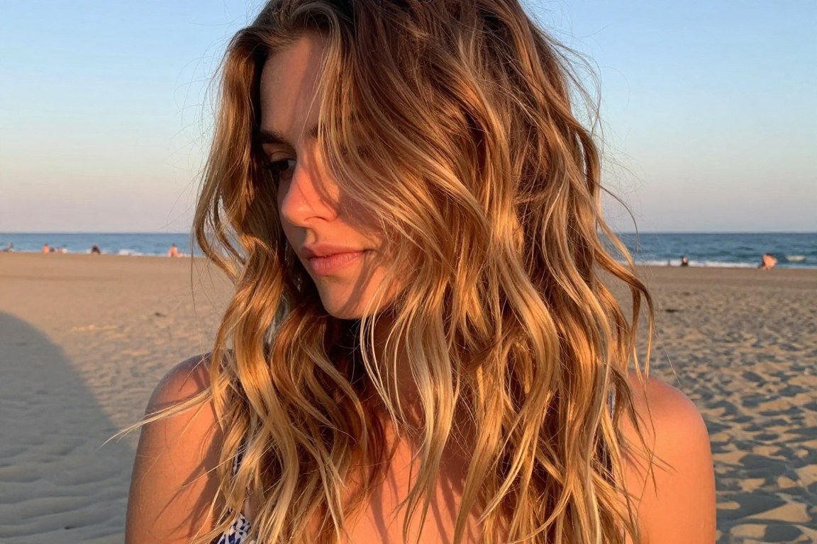 beachy waves hairstyle with layers for thin hair