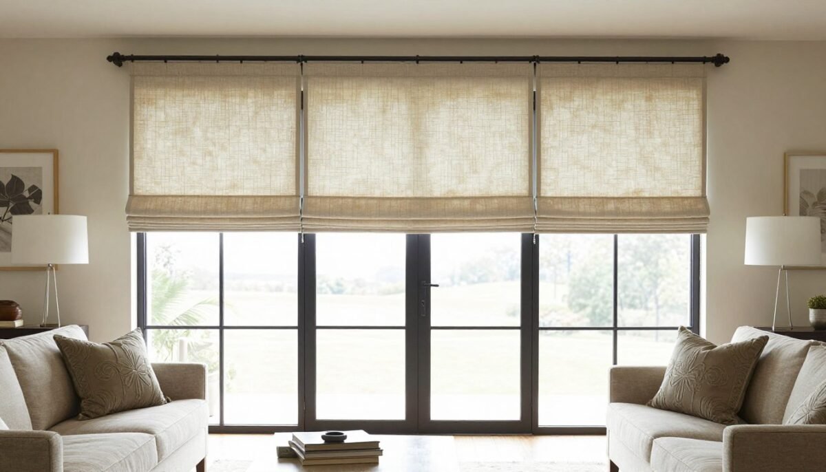 beautifully coordinated window treatments in styled room