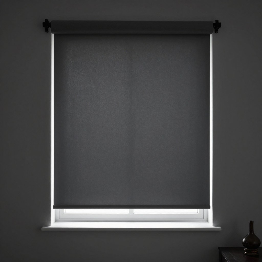 blackout roller shade creating complete darkness