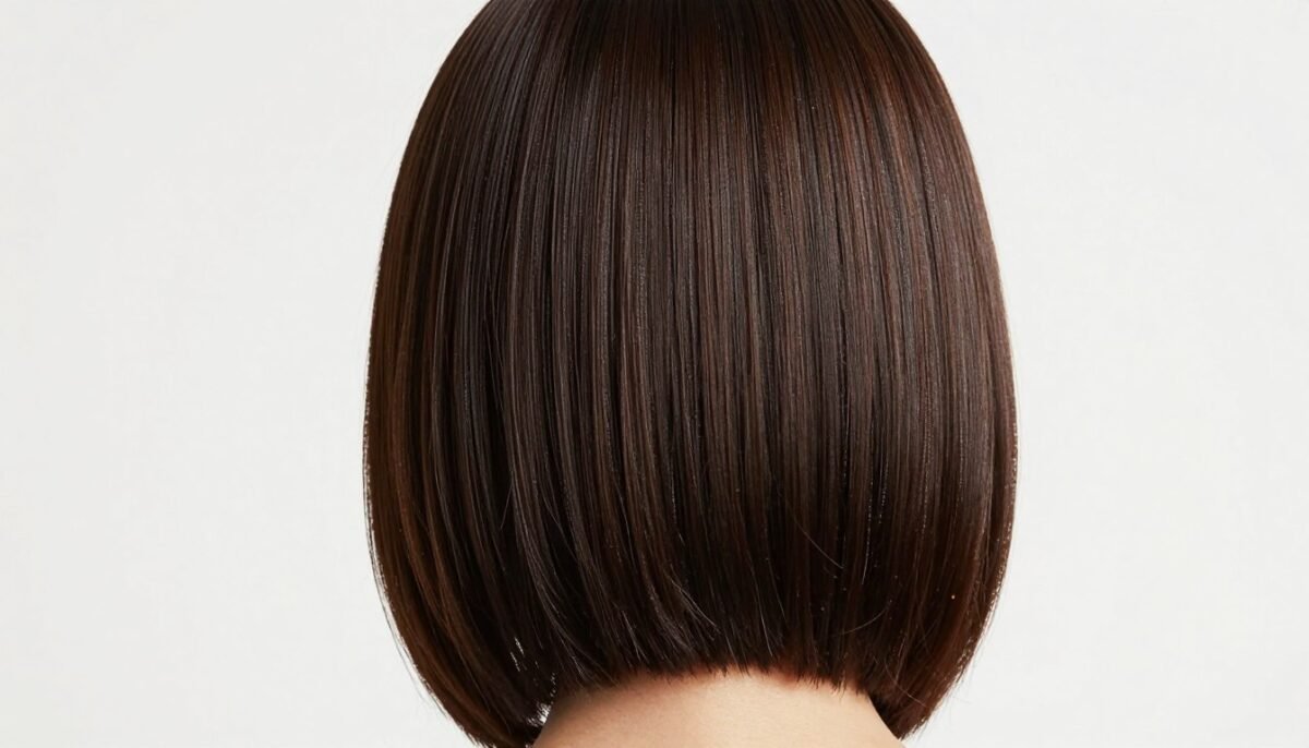 blunt lob haircut on thin fine hair creating sleek appearance