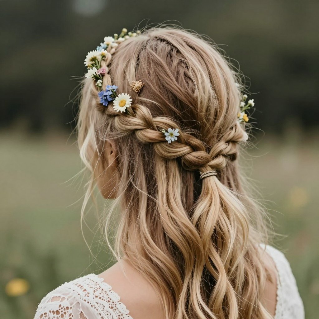 braided crown hairstyle for thin hair creating volume