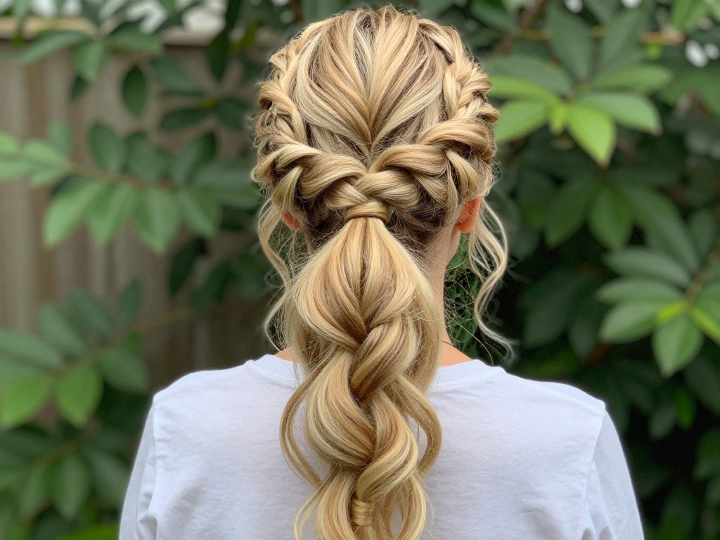 braided ponytail for wedding guest