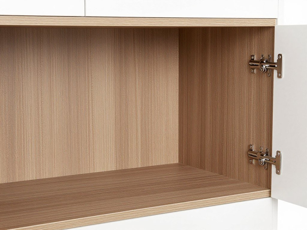 cabinet interior lined with decorative contact paper