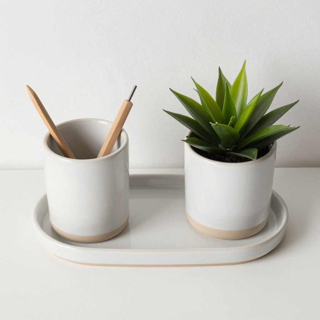 ceramic desk accessories in matching set