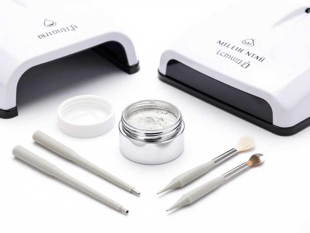 chrome nail powder kit with application tools