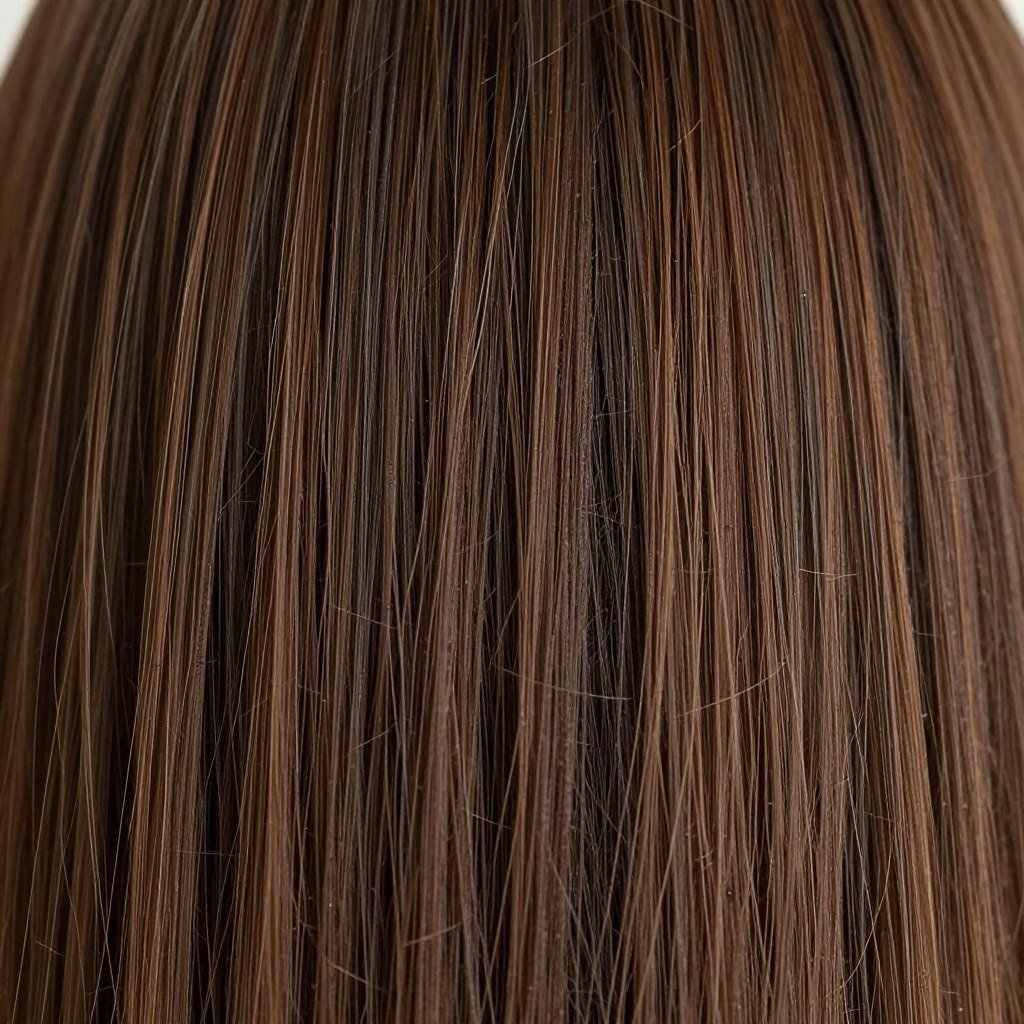 close-up of piece-y lob texture showing strand separation