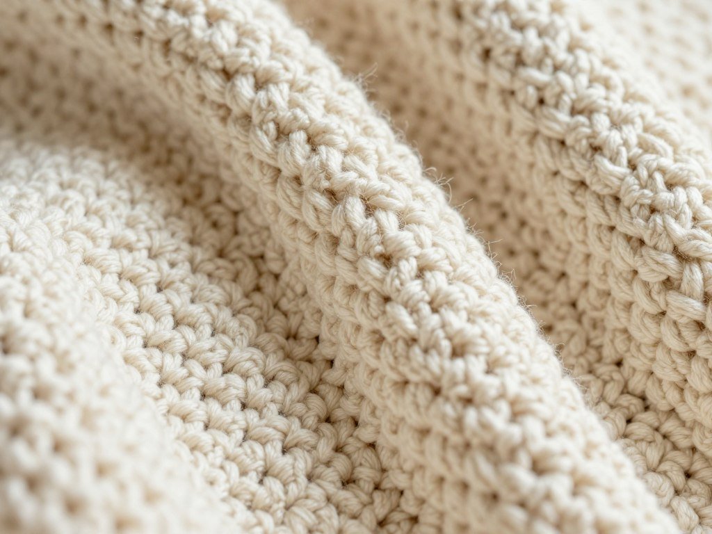 close-up texture of crochet afghan stitches