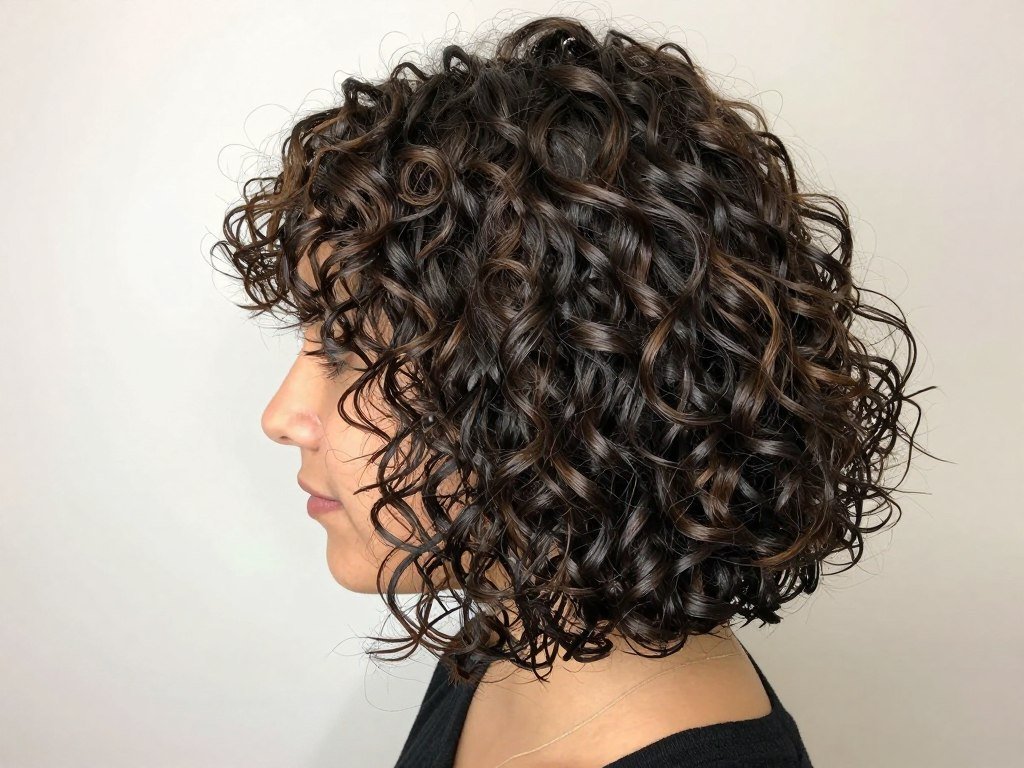 coily bob haircut defined shape