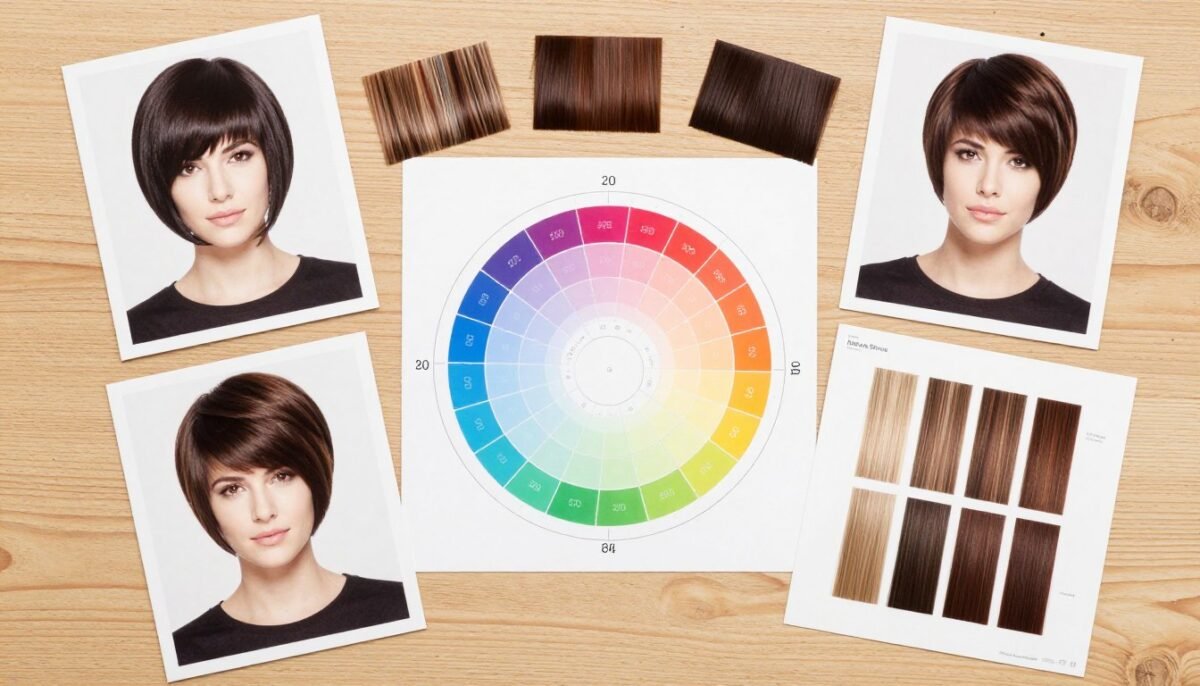 color swatches and pixie bob color inspiration board