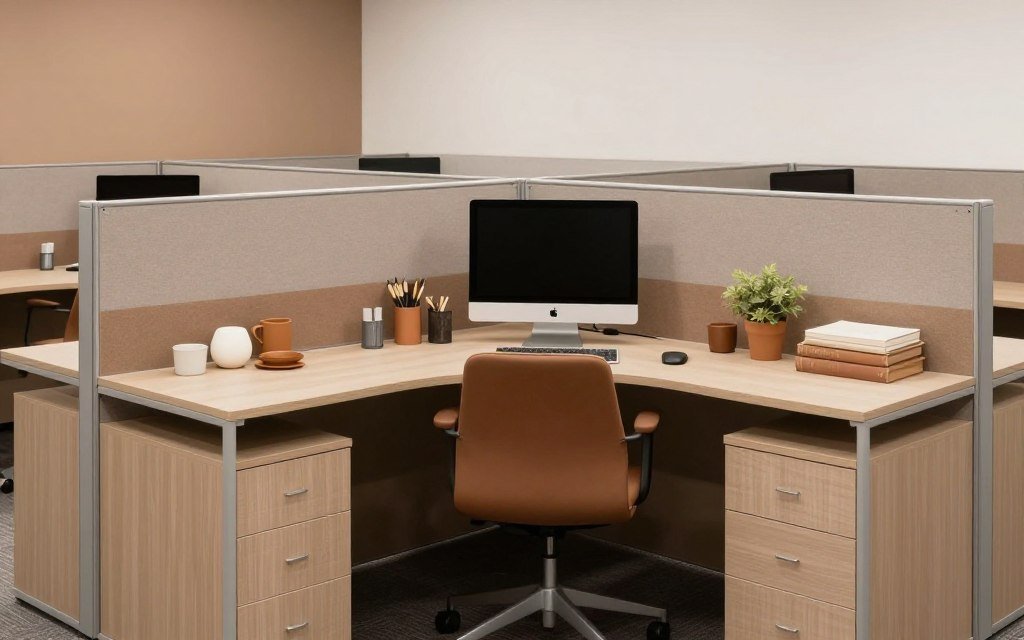 coordinated color scheme in office cubicle