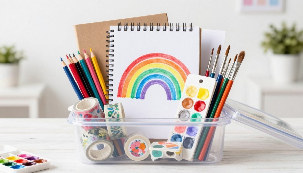 craft gift basket with art supplies