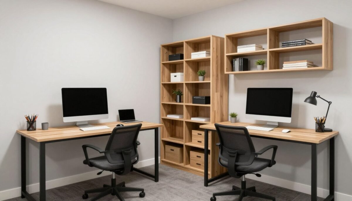 craft room combined with home office desk and computer area