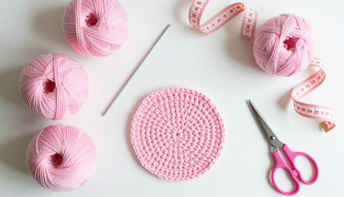 crochet hook and pink yarn for baby booties pattern