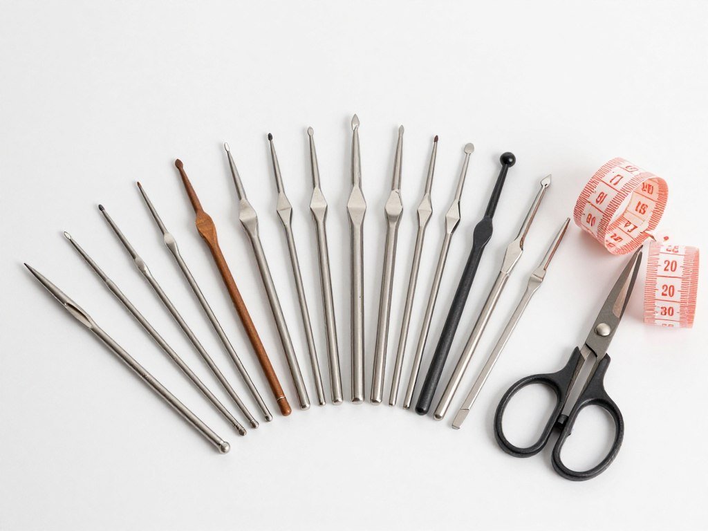 crochet hooks and tools for afghan making