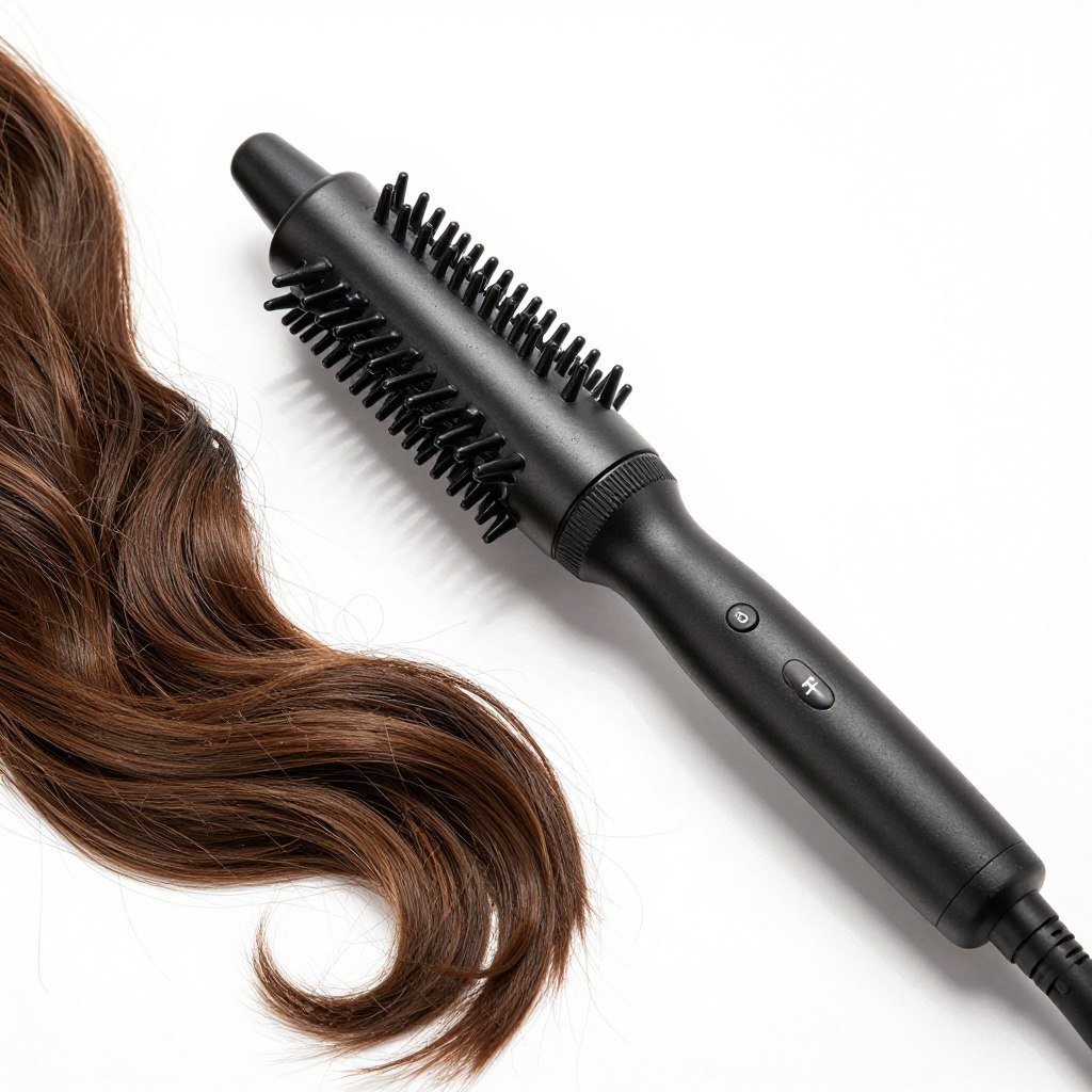 curling wand for creating waves in lob hairstyle