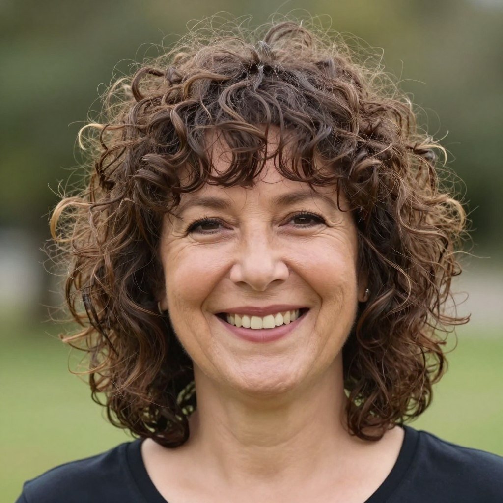 curly shag haircut with enhanced natural texture
