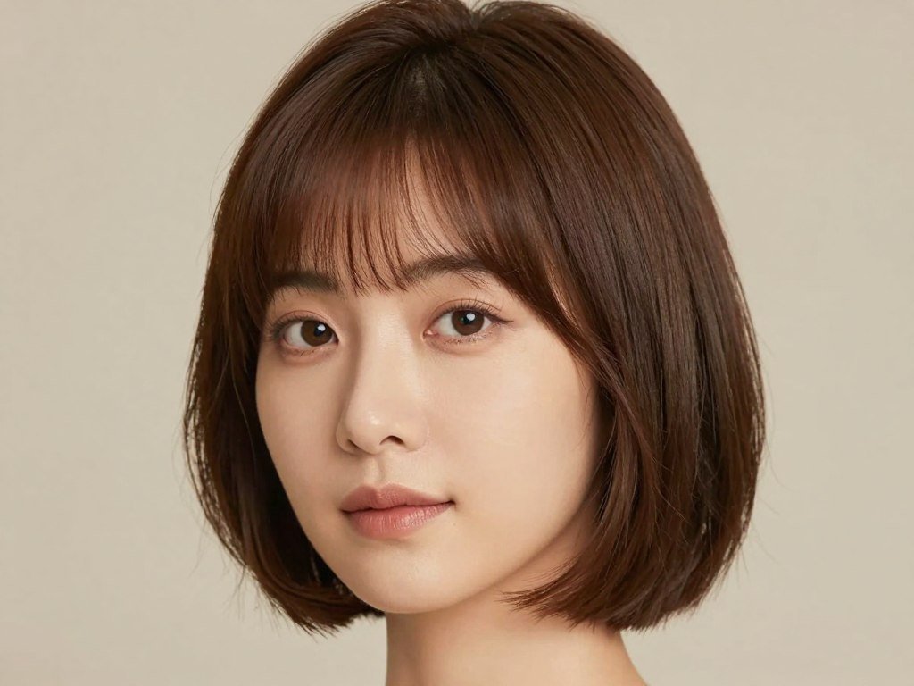 curved pixie bob with soft bangs for square face