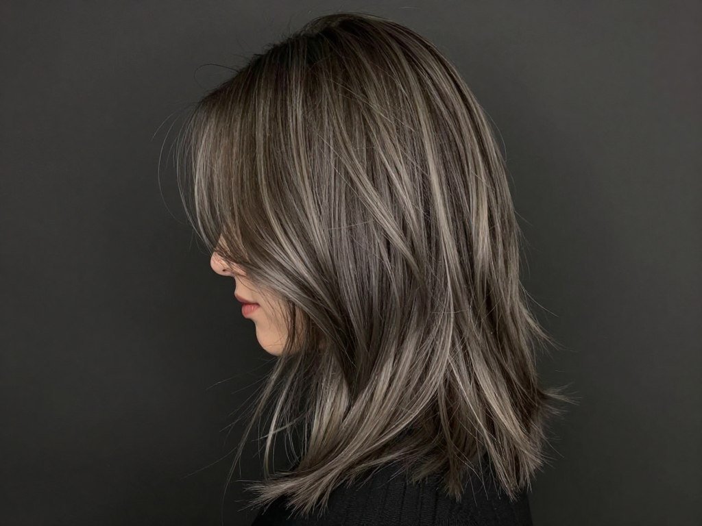 dark ash blonde balayage on medium hair
