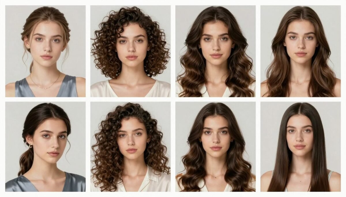 different hair types styled for weddings