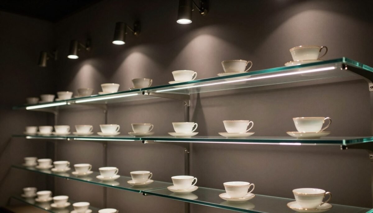 dramatically lit tea cup display showing proper lighting techniques dramatically lit tea cup display showing proper lighting techniques
