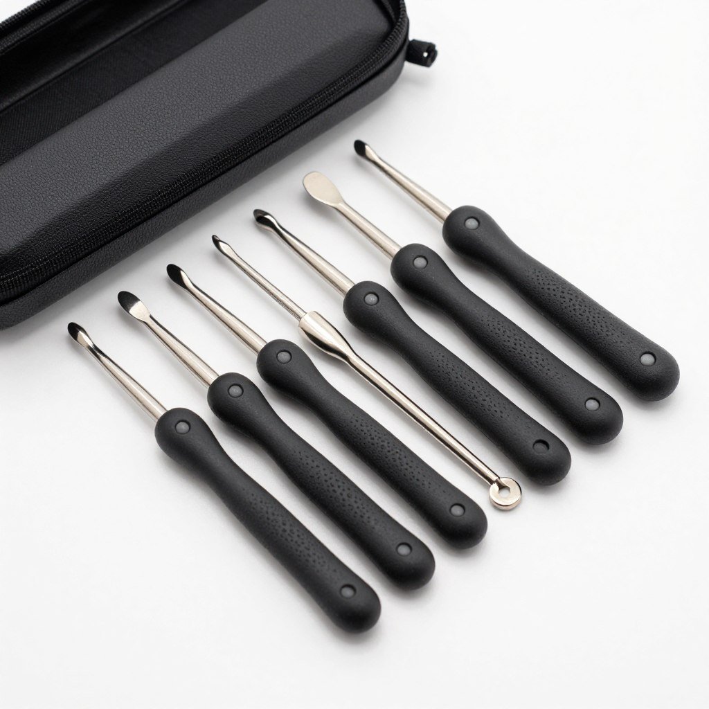 ergonomic crochet hook set for granny squares