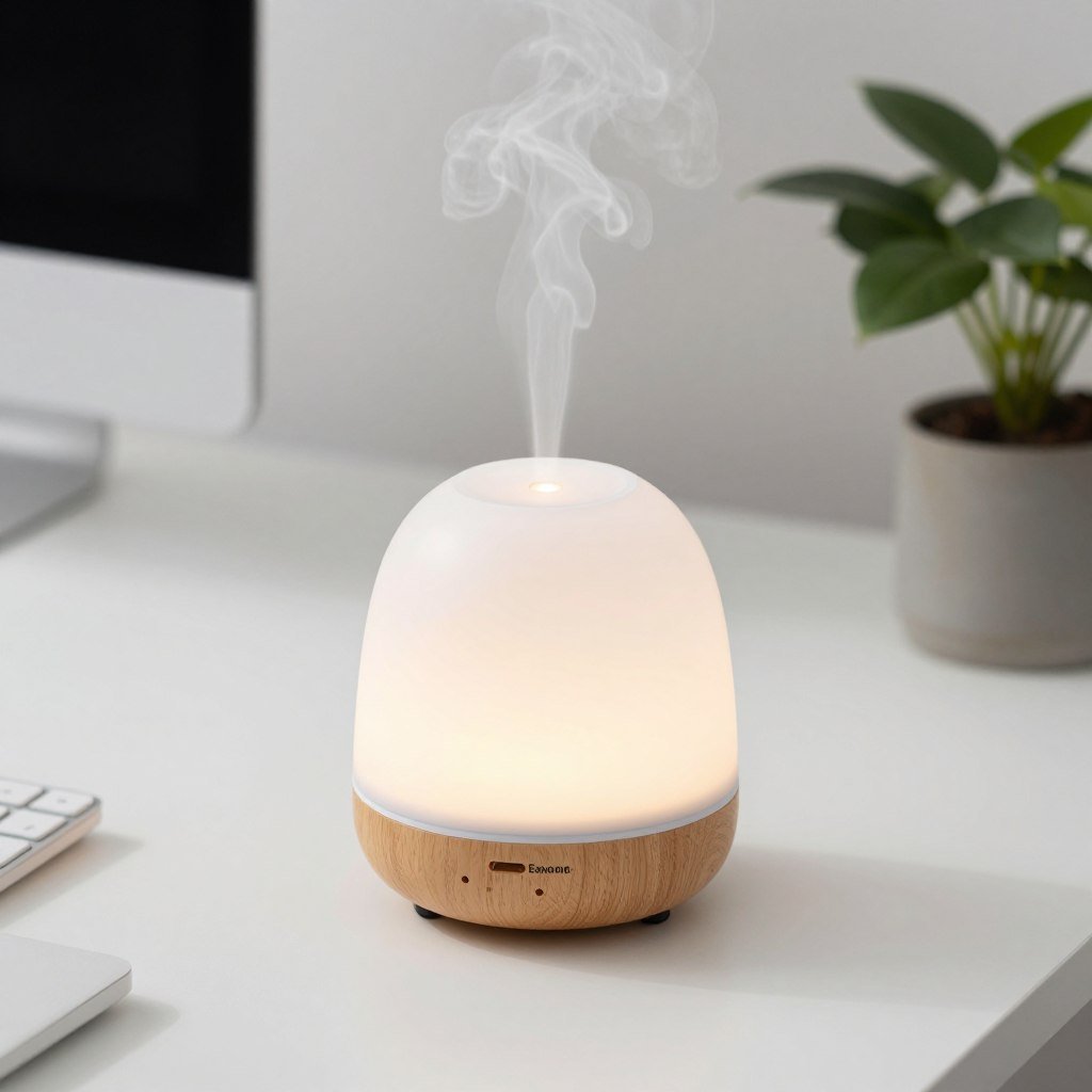 essential oil diffuser on office desk