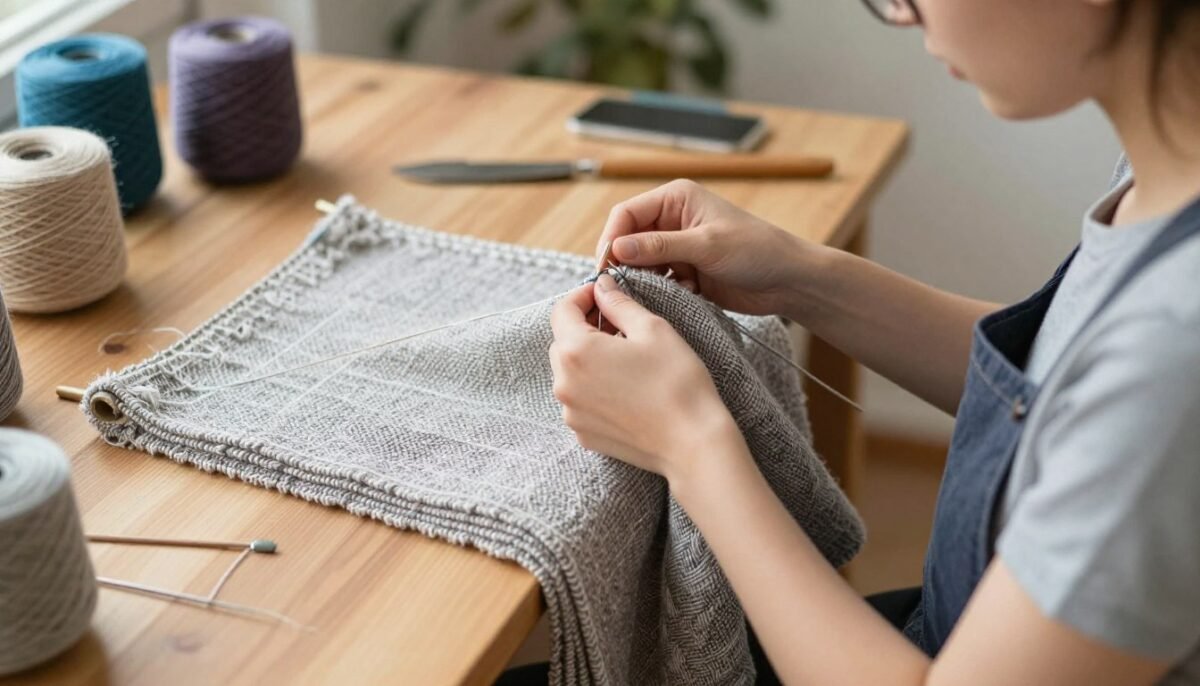 experienced crocheter working efficiently experienced crocheter working efficiently