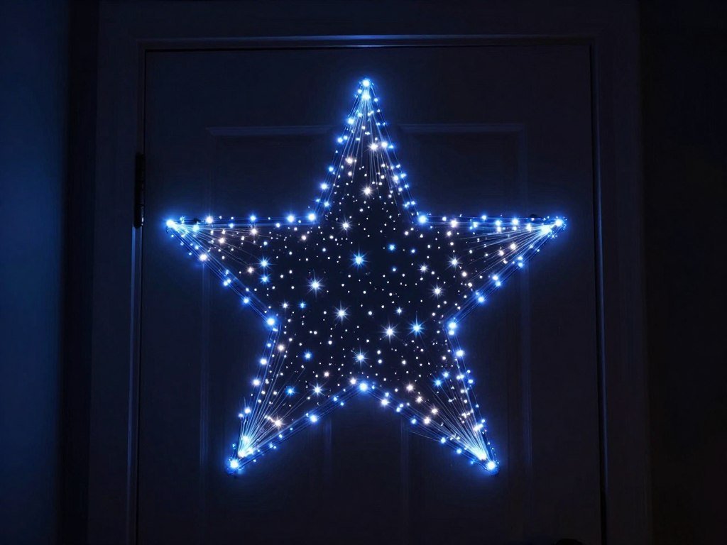 fiber optic star panel creating starry effect on door