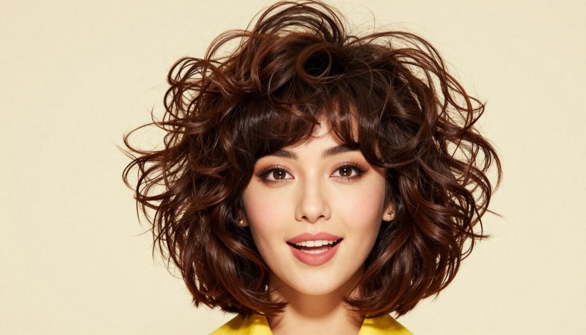 flipped-out lob with ends turned outward creating retro style