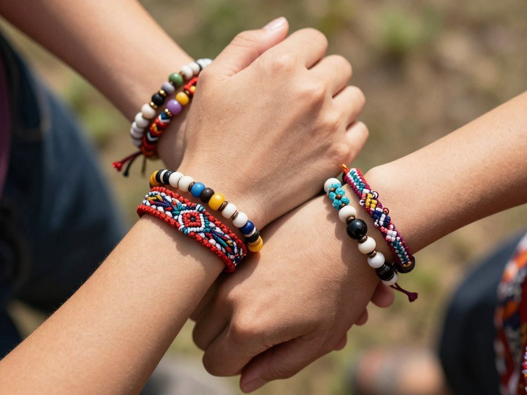 friendship bracelet set handmade colorful threads adjustable