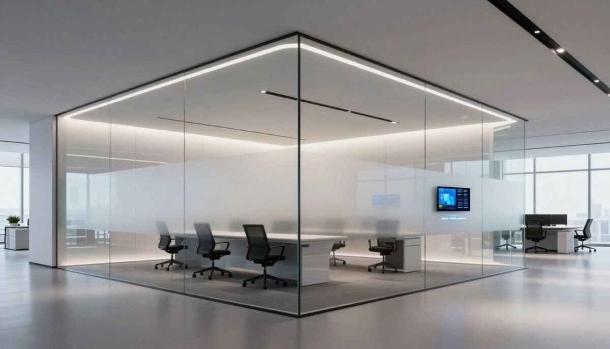futuristic office privacy solutions with smart technology
